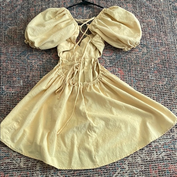 Mable backless puff sleeve dress yellow - Picture 8 of 8